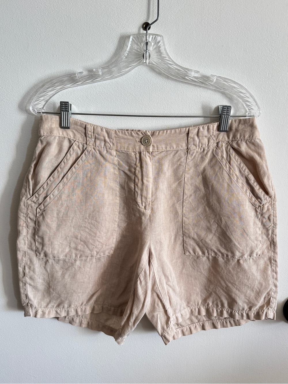 Tommy Bahama Beige 100% Linen Shorts 6 Coastal Grandma Minimalist Quiet Luxury